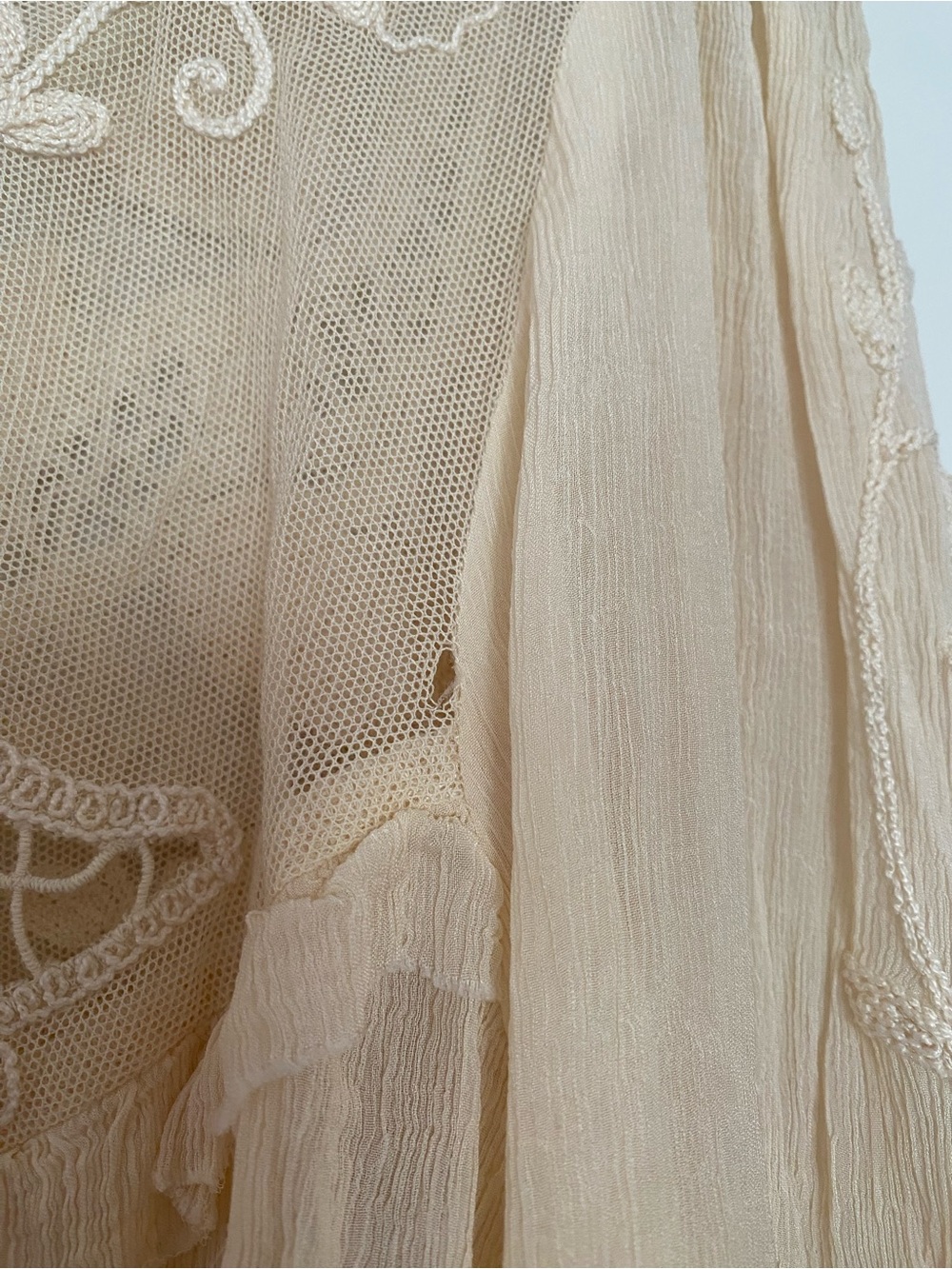 Zara Cream Embroidered Lace Yoke Tunic Top - Picture 8 of 8